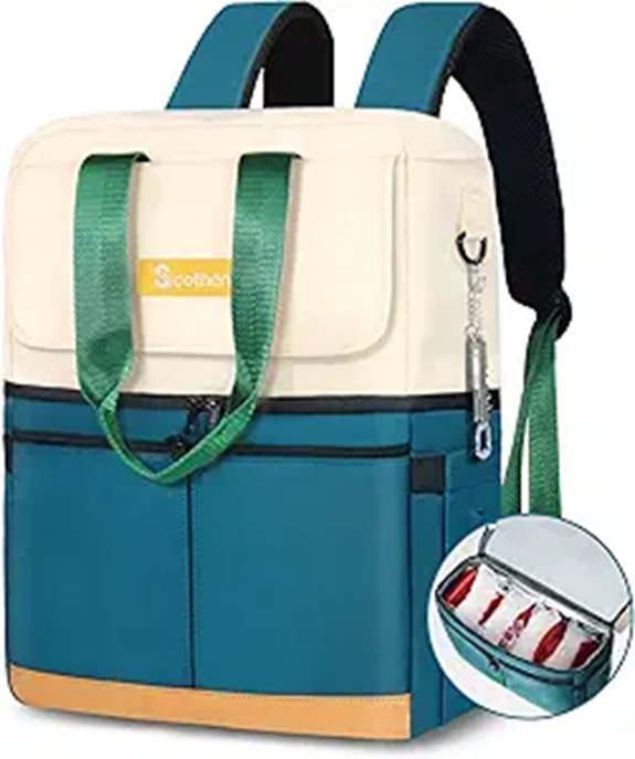 Insulated Cooler Backpack with Ice Packs and Leak-Proof Design