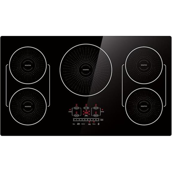 36-Inch Induction Cooktop with 5 Burners