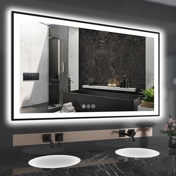 60x36 LED Bathroom Mirror with Dimmable Lights