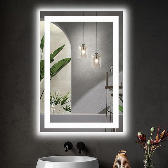 Sweetcrispy 24x36 LED Bathroom Mirror with Anti-Fog