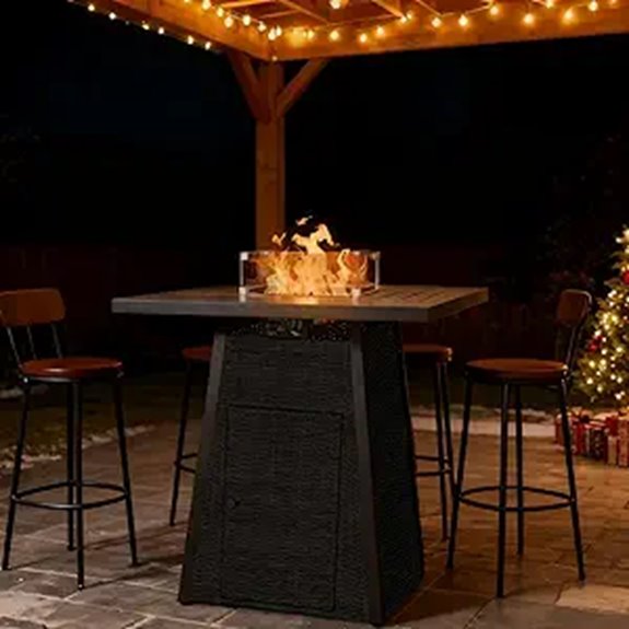 36-Inch Outdoor Propane Fire Pit with Wind Guard