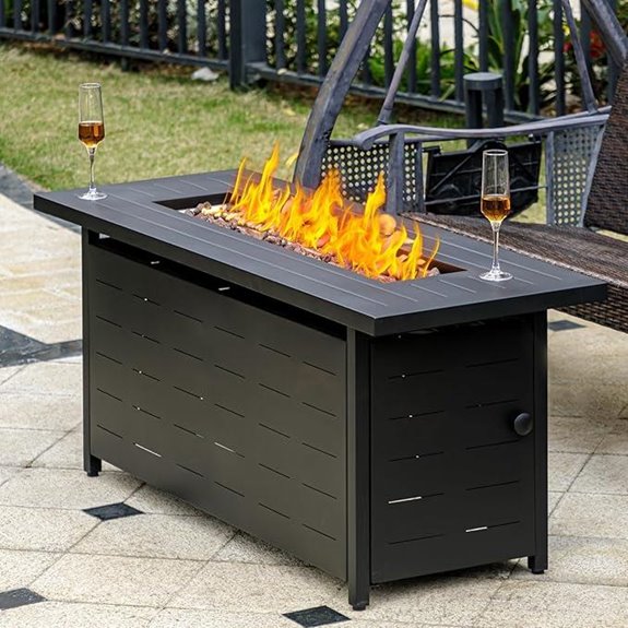 45-Inch Propane Fire Pit Table with Cover