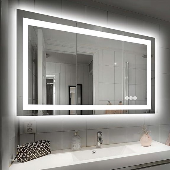 40X32 LED Bathroom Mirror with Lights and Anti-Fog