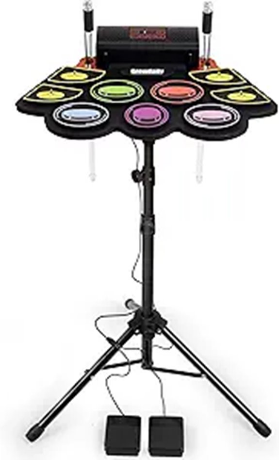 Electric Kids Drum Set with Lights and Recording