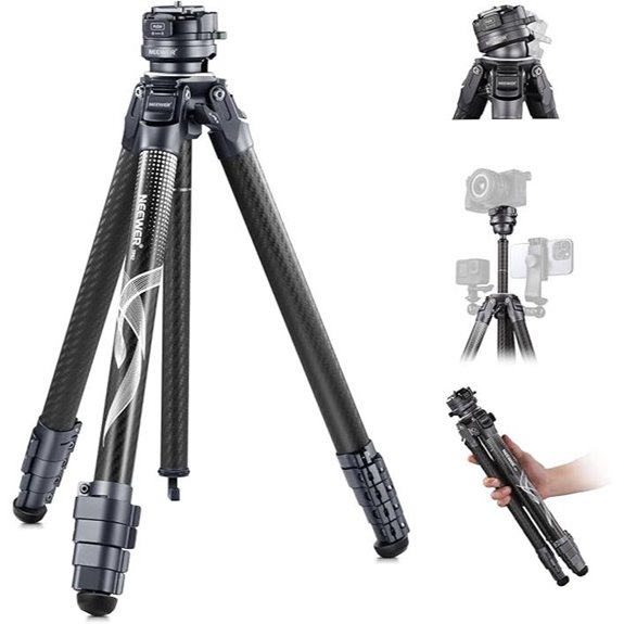 NEEWER LT32 Carbon Fiber Travel Tripod with Panorama Head