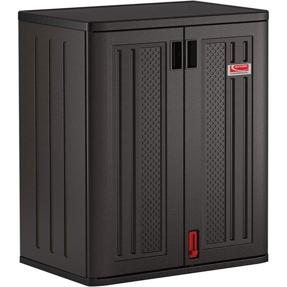Suncast Resin Outdoor Storage Cabinet with Lockable Doors