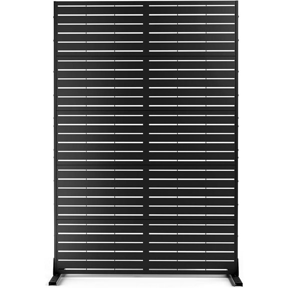 Outdoor Metal Privacy Screen with Louvered Panels