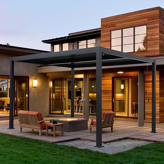 LVUYOYO 10'x13' Aluminum Pergola with Adjustable Roof