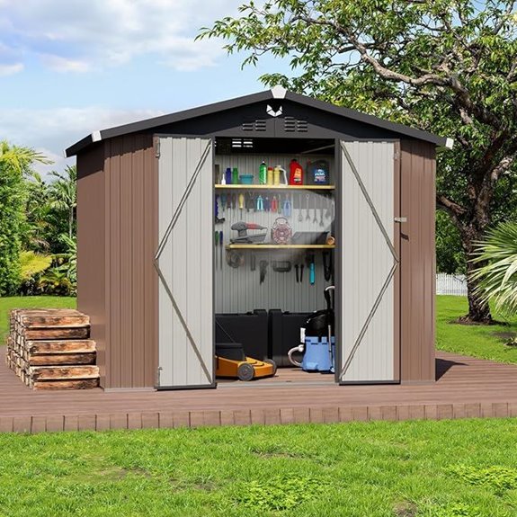 Metal Outdoor Storage Shed 8x6 with Lockable Door