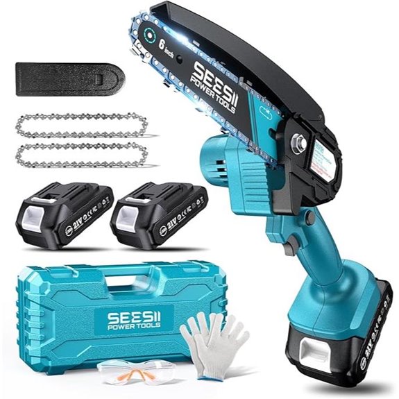 Seesii Mini Cordless Chainsaw with 2 Batteries