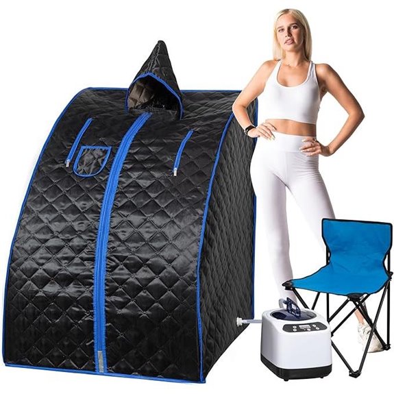 Portable Steam Sauna with Remote & Folding Chair