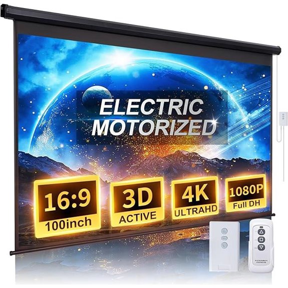 Motorized 100-Inch 16:9 Retractable Projector Screen