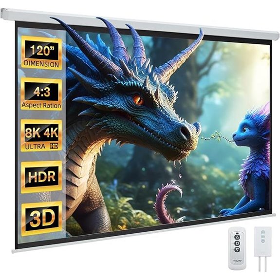 YODOLLA 120 Motorized Projector Screen with Remote