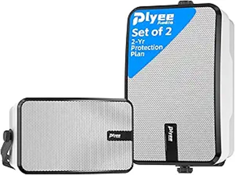 400W Outdoor Bluetooth Speakers 2-Pack Wall Mount