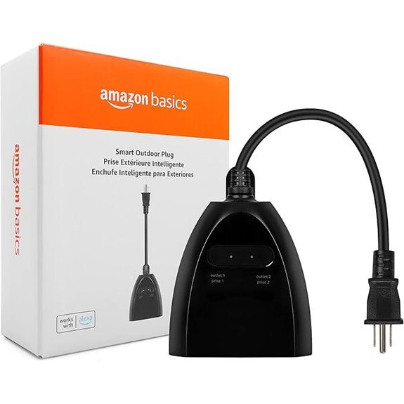 Amazon Basics Outdoor Smart Plug with Alexa Compatibility