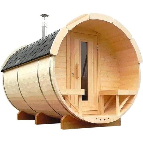 ZONEMEL Outdoor Barrel Sauna with Stove and Porch