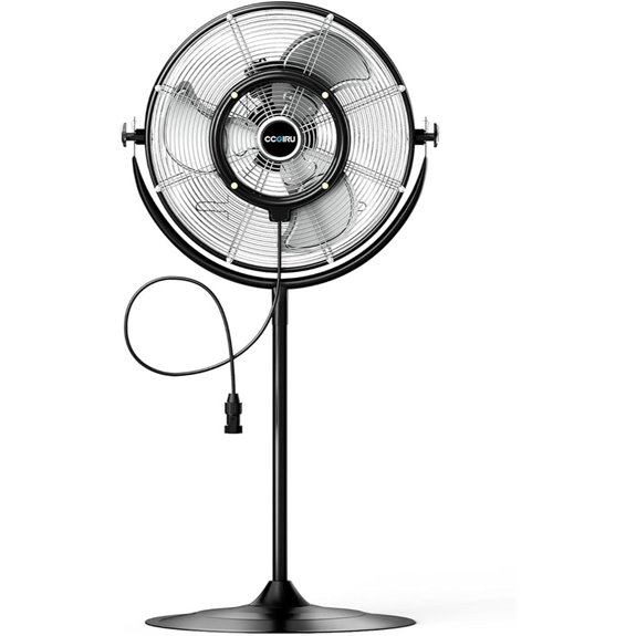 Outdoor Pedestal Fan with Misting and Adjustable Tilt