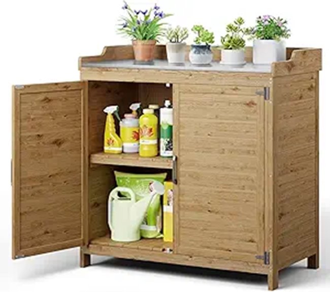 Gizoon Outdoor Potting Bench with Storage and Shelf