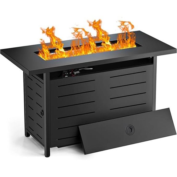 Hykolity 42-Inch Gas Fire Pit Table with Cover