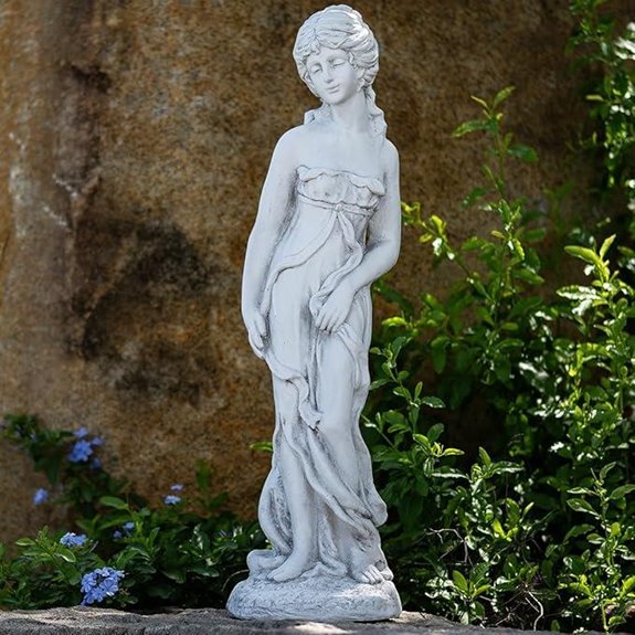 Outdoor Goddess Garden Statue Concrete Finish Decor
