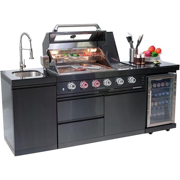 All-in-One 85 Outdoor Kitchen Island with Grill