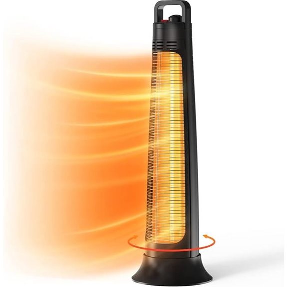 Outdoor Infrared Patio Heater 1200W Oscillating Timer