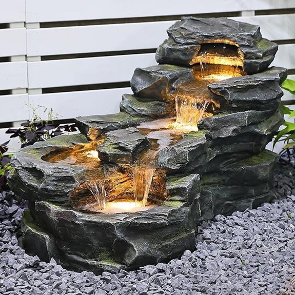 37 Outdoor Garden Water Fountain with LED Lights
