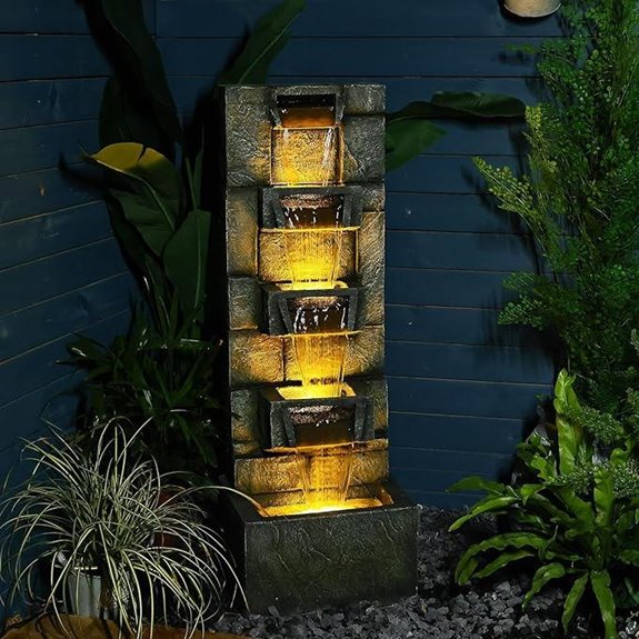 41.1 Outdoor Garden Water Fountain with LED Lights