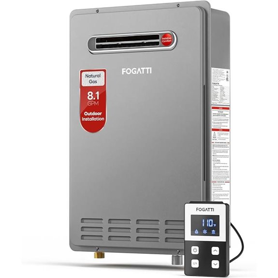 FOGATTI Outdoor Tankless Water Heater 8.1 GPM