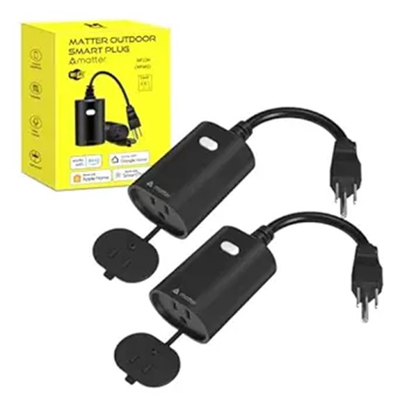 Minoston Outdoor Smart Plug 2-Pack Waterproof Wi-Fi Alexa