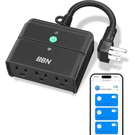 HBN Outdoor Wi-Fi Smart Plug with 3 Outlets