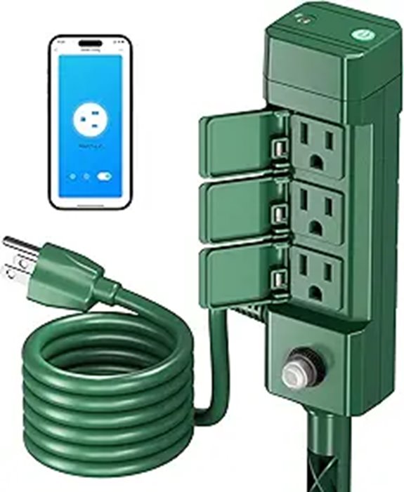 HBN Waterproof WiFi Outdoor Smart Plug with 6 Outlets