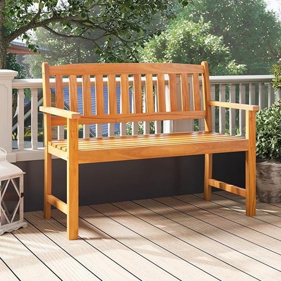 Costway Outdoor Wood Bench for Garden and Porch