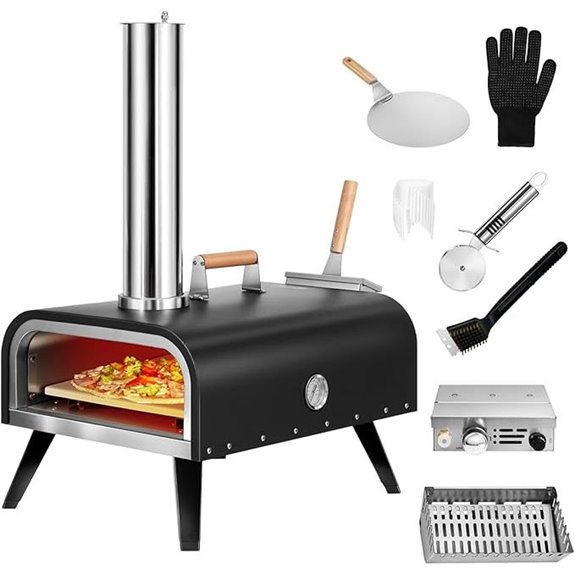 EDOSTORY Outdoor Wood & Gas Pizza Oven (12'')