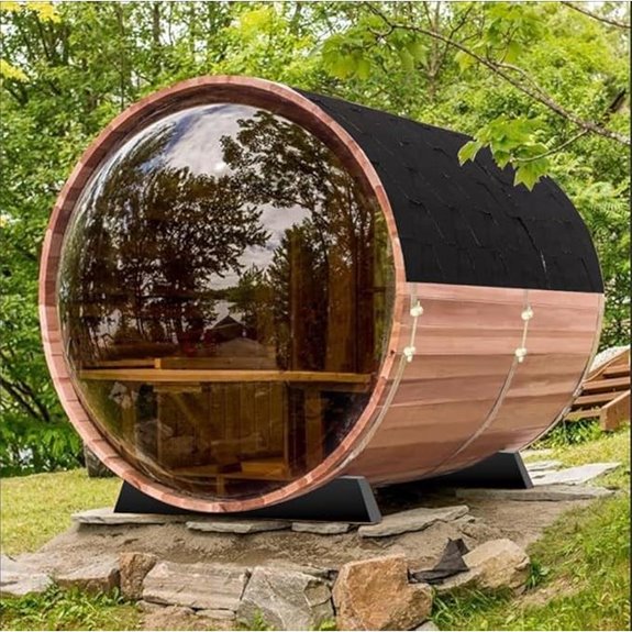 Outdoor Wooden Sauna for 4-6 Persons with Accessories