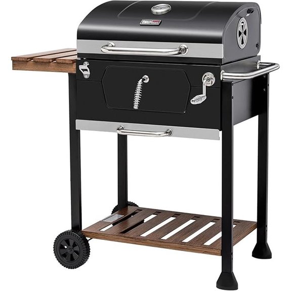 Royal Gourmet 24-Inch Charcoal Grill with Folding Table