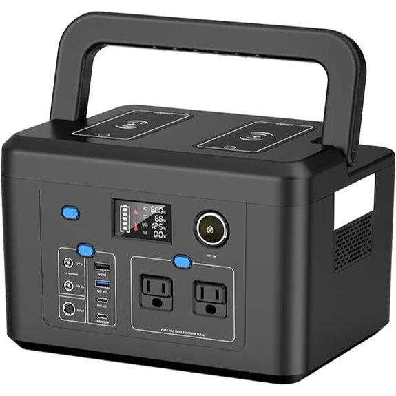 Powkey 600W Portable Power Station with AC USB-C Wireless