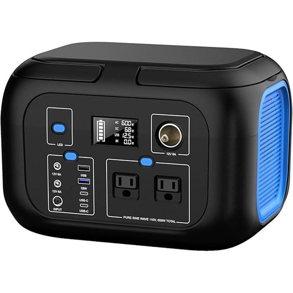 Portable 600W Solar Power Station with LED Light