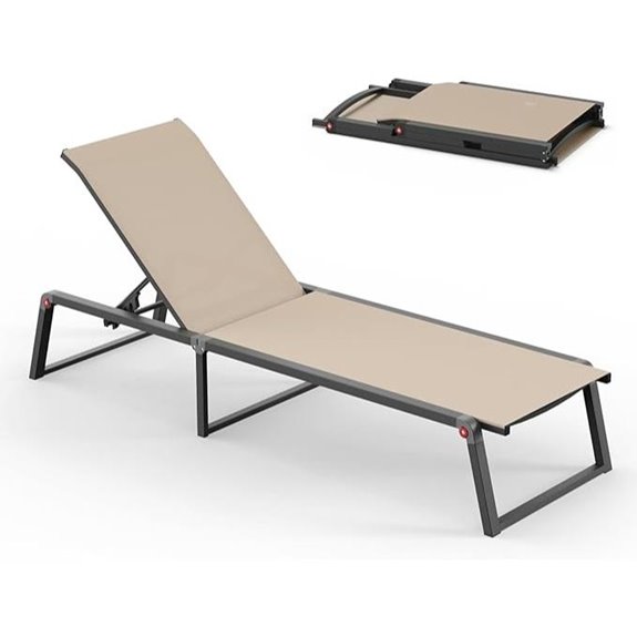 Aluminum Foldable Outdoor Chaise Lounge Chair