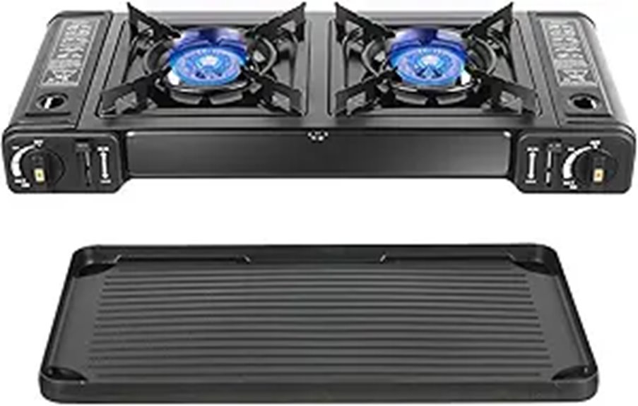 Portable Double Burner Butane Camping Stove Kit