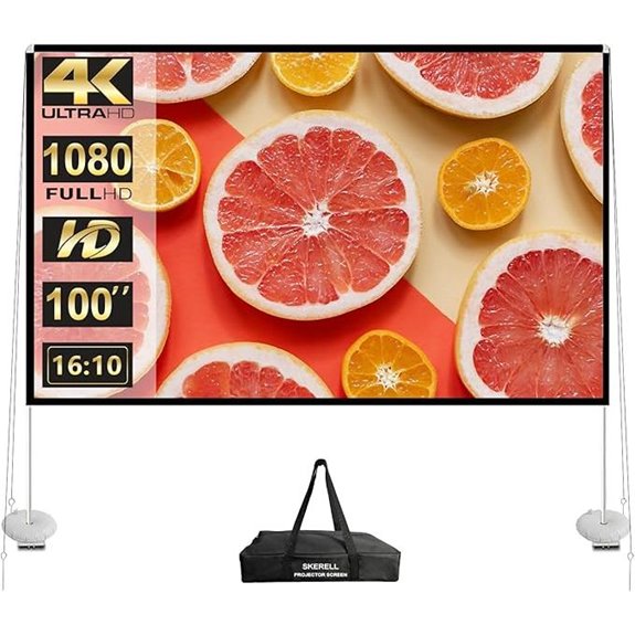 Outdoor 100 Portable HD Projector Screen with Stand
