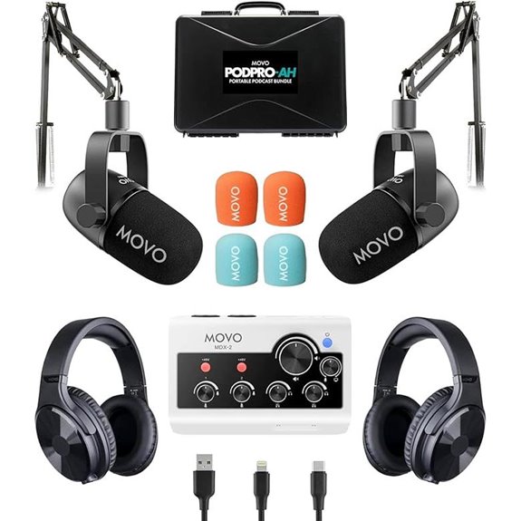 Movo Portable Podcast Kit for Smartphones and Computers