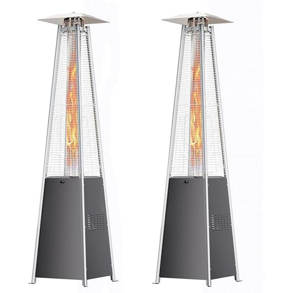 Pyramid Patio Heater with Wheels and Weatherproof Cover