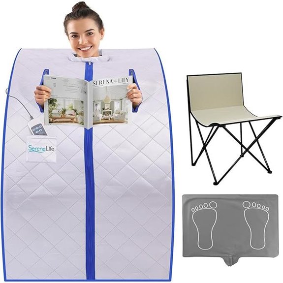 SereneLife Portable Infrared Sauna with Foot Pad & Chair
