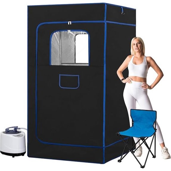 Portable Steam Sauna with Folding Chair and Remote