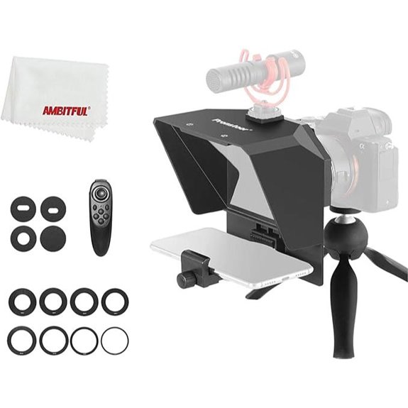 AMBITFUL Portable Teleprompter Kit with Tripod & Remote