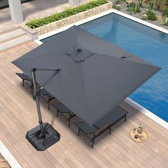 Purple Leaf 9' x 11.5' Cantilever Patio Umbrella