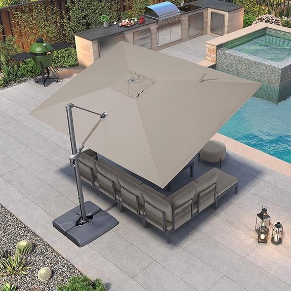 Purple Leaf 9'x11.5' Patio Umbrella with Rotation