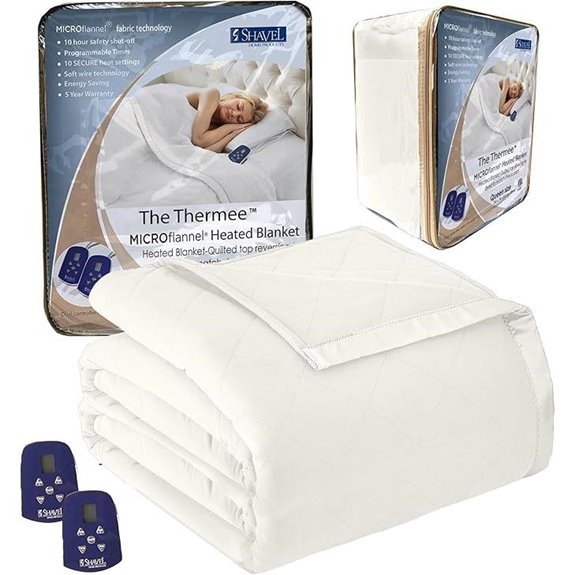 Thermee Micro Flannel Heated Blanket Queen Size
