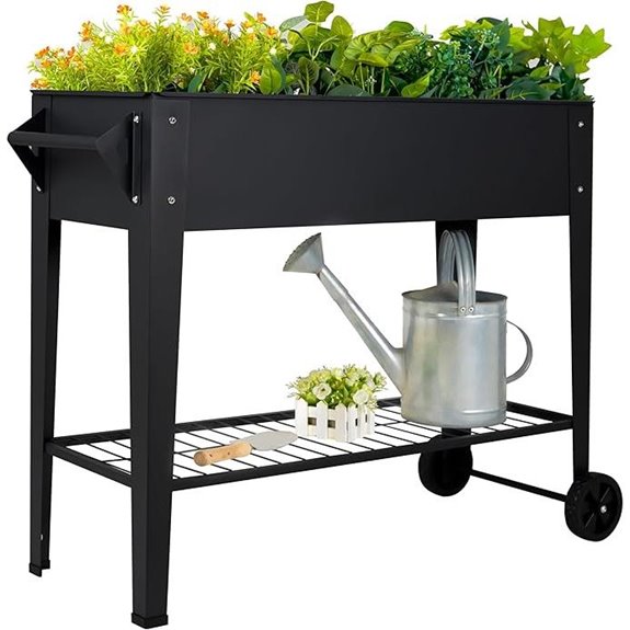 Elevate 32 Raised Garden Bed with Wheels and Shelf